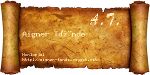 Aigner Tünde névjegykártya